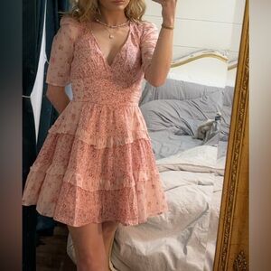 SOLD | AE | ruched fit and flare mini dress